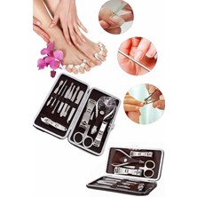 Delixa Starmax Çantalı Tırnak Makası Cımbız Törpü 12 Parça Manikür Pedikür Seti 1410