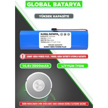 Global Batarya Sunny Hero Power Plus Uyumlu Robot Süpürge Bataryası 14.4V 3500MAH Li-Ion Pil (Yüksek Kapasite)