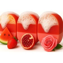 Delixa Rose Love 3 Adet 450 Grm Doğal El Yapımı Kokulu Süngere Emdirilmiş Sabun.