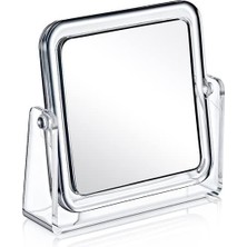 Delixa Lirazon Kare Masa Üstü Çift Taraflı Makyaj Aynası 3x Yakınlaştırma