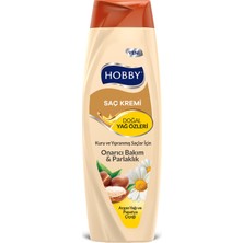 Hobby Argan-Papatya Özlü Saç Kremi 600 ml Doğal Yağlarla Kuru ve Yıpranmış Saçlar İçin Onarıcı Bakım