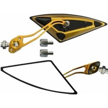 GMS Gold Üçgen Motosiklet Aynası 10 mm Tüm Motosikletlere Uygun Hafif ve Şık Tasarım