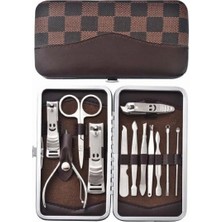 Hepta Collection 12 Parça Çanta Tipi Manikür Pedikür Tırnak Bakım Seti Çantalı Hepsi Bir Arada Set Paslanmaz Çelik