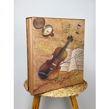 Hepta Collection Rabsev RS25 Fotoğraf Albümü 10X15CM 600 Lük Keman Desenli Kutulu Yatay Dikey Modeli