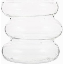 Delixa Asimetrik Dalgalı Cam Bardak 2’li Set 530 ml Geniş Hacimli Borosilikat Kahve ve Sunum Bardağı, Estet