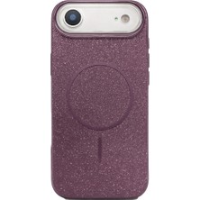 Fenza iPhone Air Uyumlu Telefon Kılıfı Magsafe Wireless Şarj Özellikli Simli Lüks Silikon Kılıf