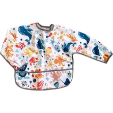 Delixa Seaworld, Sıvı Geçirmez, Cepli, Makinede Yıkanabilir, Uzun Kollu Bebek Önlüğü