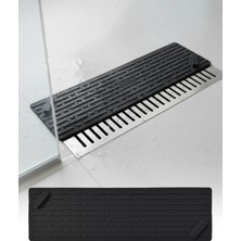 Omilife Siyah Uzun Silikon Kötü Koku Önleyici Mat Gider Kapağı Tıpası – Banyo, Mutfak ve Balkon Lavabo Gider 37x11 cm