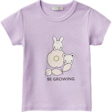 Hepta Collection United Colors Of Önü Grafik Baskılı Omzu Çıtçıtlı Bisiklet Yaka Tişört T-Shirt Bebek