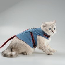 Hepta Collection Patipatron Kaçış Önleyici Kot Kedi Gezdirme Tasması ve Küçük Irk Köpek Gezdirme Tasması Airtag Cepli