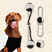 Delixa Proud Wave Köpek Oyuncağı Fanatik Üçlü Set Diş Ipi Diş Sağlığı Köpek Topu Siyah Beyaz Orta Iri Irk D
