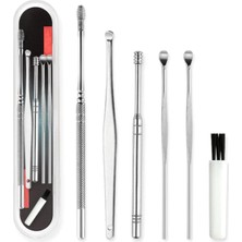 Hepta Collection Buffer® 6 Parça Paslanmaz Çelik Kulak Balmumu Toplayıcı Çıkarıcı Temizleyici Çubuk Seti, Tekrar Kull