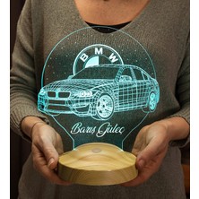 Delixa Bmw Logolu Isimli LED Lamba, Araba Hayranlarına Hediye, Doğum Günü Hediyesi, Kişiye Özel Hediye 3D L