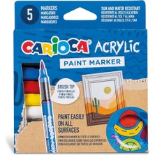 Delixa Carioca Akrilik Paint Marker Su Bazlı Fırça Uçlu 5'li