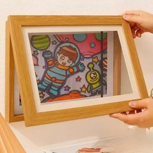 Hepta Collection Animokids Çocuk Resim Sanat Çerçevesi – Mıknatıslı Kapaklı, Duvara Asılabilir, Etkinlik Sergileme Çe