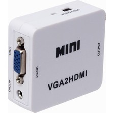 Delixa Powermaster PM-18698 VGA To HDMI Ses Çıkışlı Mini Model Dönüştürü