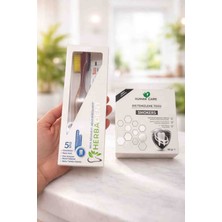 Herbadent Bitkisel Diş Macunu ve Fırçası & Human Care Smokers Diş Temizleme Tozu 50 G Ağız Bakım Seti