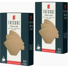 Hepta Collection Trescol Genel Kahve Filtresi 4 Numara (Büyük Boy) Naturel Kağıt 2X100 200'LÜ Paket