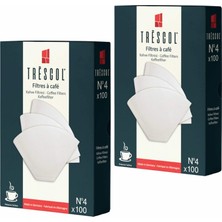 Delixa Trescol Kahve Filtresi 4 Numara (Büyük Boy) Beyaz Kağıt 2X100 200'LÜ Paket