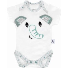 Delixa Hero Bebekler Için Nakışlı Kısa Kol Body Elephant 0-3 Ay