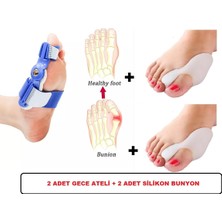 Özgürce Konforlu Gece Ateli Mavi Parmak Arası Seti, Ayak Sağlığı Destekli