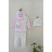 İsmiyle Al Annesinin Kuzusu Şapkalı Eldivenli 5'li Kız Zıbın Seti 0-3 Ay