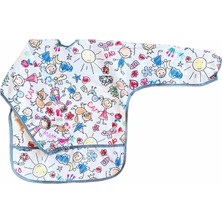 Delixa 3-6 Yaş Family, Bağcıklı, Uzun Kollu Boyundan Bağlamalı, Cepli Svı Geçirmeyen Bebek Mama Önlüğü, Önl