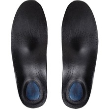 Özgürce Yüksek Konforlu Siyah Ortopedik Deri Tabanlık, Topuk Jeli Destekli