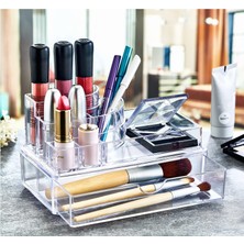 Delixa 9 Bölmeli Çekmeceli Podyum Kozmetik Ürün Düzenleyicisi, Podyum Şeklinde Akrilik Makyaj Organizeri…