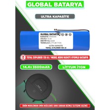 Global Batarya Tefal X-Plorer 130 Aı Uyumlu Robot Süpürge Bataryası 14.4V 3500mAh Li-ion Pil (Ultra Kapasite)