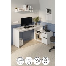 Bofigo Çalışma Masası Fonksiyonel Çalışma Masası Ofis Masası Beyaz