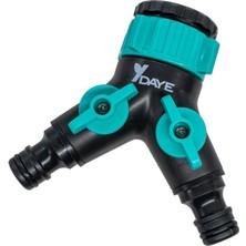 Daye DY8002L Çift Çıkışlı Vanalı Musluk Adaptörü 3/4" - 1"
