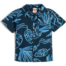 Hype Store Gömlek Kısa Kollu Cep Detaylı Floral Baskılı Pamuklu