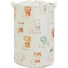 Hype Store Ocean Home Textile Çocuk Odası Ağzı Büzgülü Sevimli Hayvanlar Oyuncak Sepeti 36 x 48 cm