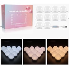 Hype Store Akynite Ayna Lambası, Usb, LED Ayna Lambası, Hollywood Tarzı, Şalterli, 10 x Kısılabilir Makyaj Işığ
