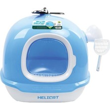 Hepta Collection M-Pets Helıcat Kapalı Kedi Tuvaleti Skyblue/white