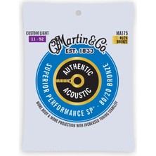 Hype Store Martin Otantik Akustik Gitar Telleri, Üstün Performans Özel Işık 11-52, 80/20 Bronz