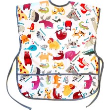 Delixa 3-6 Yaş, Zoo Kısa Kollu Sıvı Geçirmez Önlük, Makinede Yıkanabilir, Boya, Oyun ve Yemek Zamanı