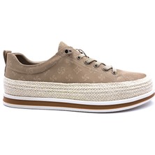 Marcomen Maecomen M67020 Lastik Bağcıklı Espadril Detaylı Erkek Bej Renk Keten Ayakkabı