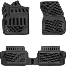 Rizline Fiat Grande Panda 2025 Sonrası 3D Havuzlu Paspas Siyah Kauçuk Kolay Temizlenebilir