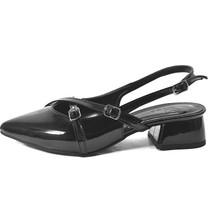 Beety 25416 Siyah Kısa Kalın Topuklu Kadın Abiye Ayakkabı