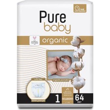 Hepta Collection Pure Baby Organik Pamuklu Cırtlı Bez 4'lü Paket 1 Numara Yenidogan 256 Adet