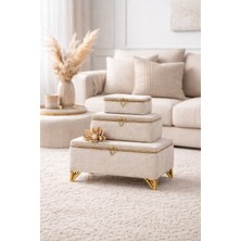 3’lü Kadife Kaplı Takı & Çok Amaçlı Saklama Sandığı Seti