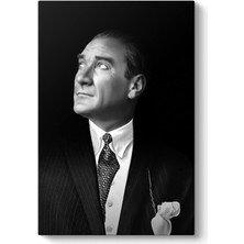 Delixa Siyah Beyaz Atatürk Portresi Kanvas Tablo 50 x 75