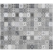 Delixa 10011506005 Karakalem Desen Cam Ocak Arkası Koruyucu, 52CM x 60CM