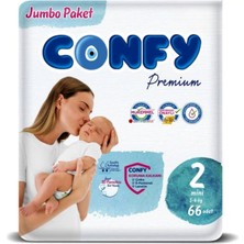 Delixa Confy Premium Mini Bebek Bezi 2 Numara | 3-6 kg | 66 Adet | Ekonomik Paket