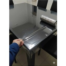 Kadirtarım Şeffaf Pvc Masa Örtüsü 120 x 250 cm 1.4 mm Kaymaz Su Geçirmez Masa Koruyucu