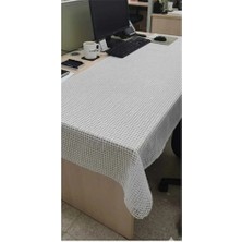 Kadirtarım Ip Desenli Masa Örtüsü Kaliteli Hasır 140 x 400 cm Şeffaf Masa Örtüsü Şeffaf Pvc