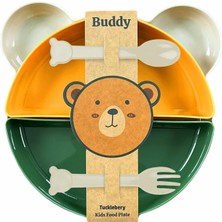 Delixa Tucklebery Buddy Mama Tabağı Seti, 1 Ayıcık Tabak 4 Kase Çatal-Kaşık, Bebek ve Çocuklar Için Yemek T