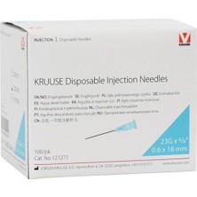 Özgürce Mavi Enjektör Iğnesi 0.6×16 mm 23G 5/8 100 Adet, Güvenli ve Kaliteli Ürün